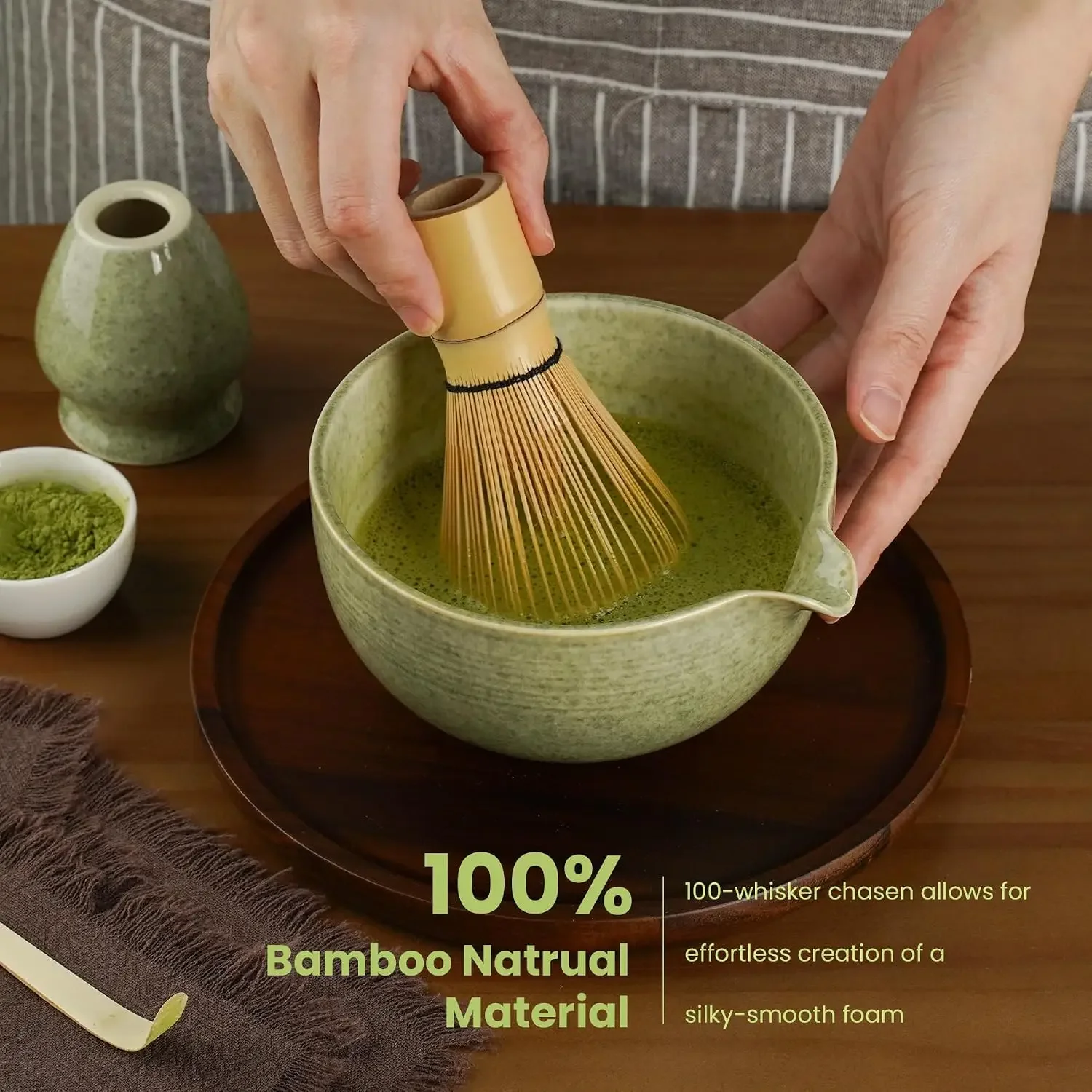 Matcha Klopperset, Keramische  - Bamboo Whisk Chasen recensie en prijs